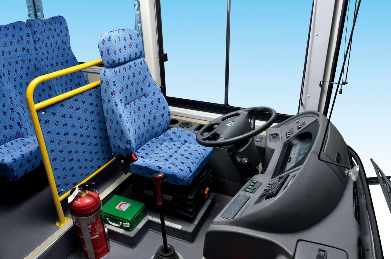 Interior View of Bus Showcasing Driver Seat
